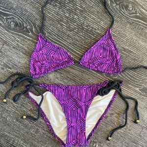 Eberjey Purple & Navy Gisele Bikini | Worn Once